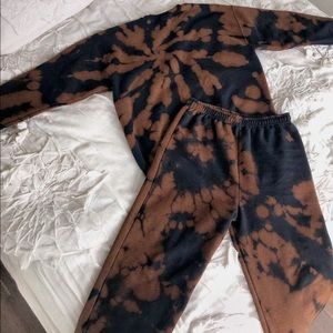 Black Bleached Sweat Set